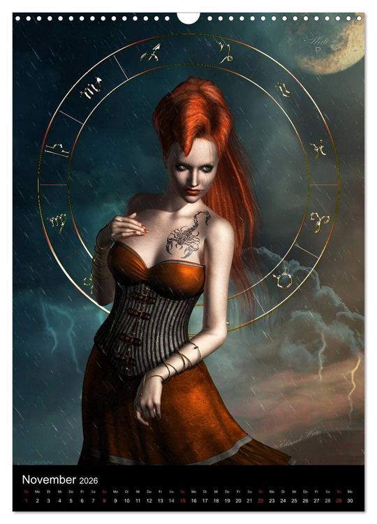 Produktbild: Unter Sternen geboren - Fantasy Tierkreis im Zeichen der Frau (Wandkalender 2026 DIN A3 hoch), CALVENDO Monatskalender