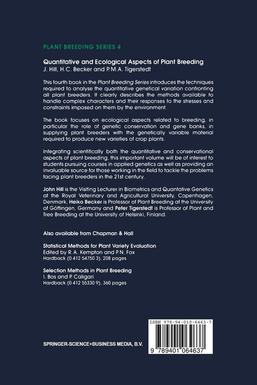 Produktbild: Quantitative and Ecological Aspects of Plant Breeding