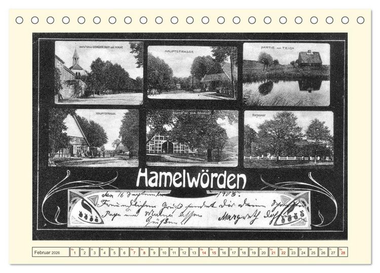 Produktbild: Gruss aus Hamelw&ouml;rden - Kehdingens sch&ouml;nstes Dorf in alten Ansichten (Tischkalender 2026 DIN A5 quer), CALVENDO Monatskalender