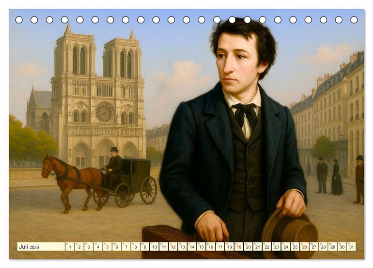 Produktbild: Heinrich Heine. Sein Leben, seine literarischen Werke (Tischkalender 2026 DIN A5 quer), CALVENDO Monatskalender