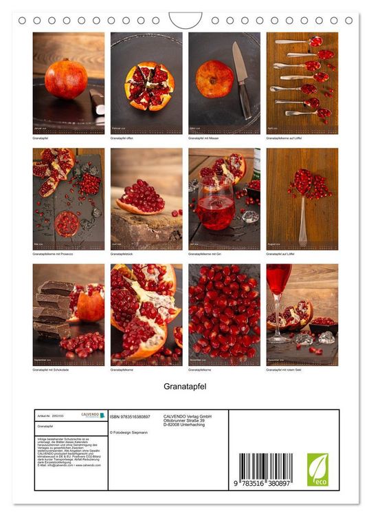 Produktbild: Granatapfel (Wandkalender 2026 DIN A4 hoch), CALVENDO Monatskalender