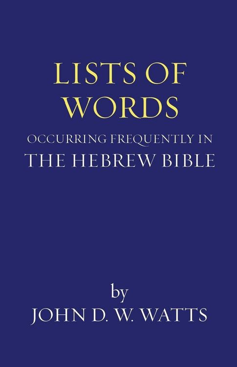 Produktbild: Lists of Words Occurring Frequently in the Hebrew Bible