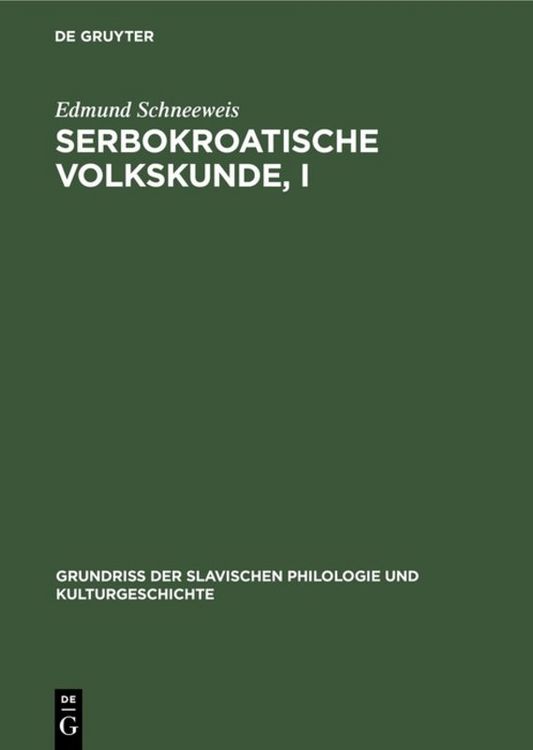 Produktbild: Serbokroatische Volkskunde, I