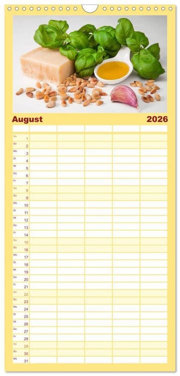 Produktbild: Familienplaner 2026 - Kulinarische Kompositionen mit 5 Spalten (Wandkalender, 21 x 45 cm) CALVENDO