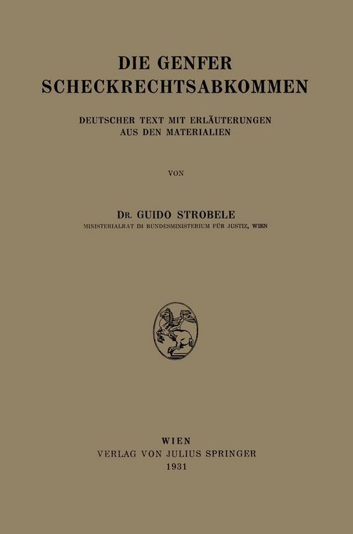 Produktbild: Die Genfer Scheckrechtsabkommen