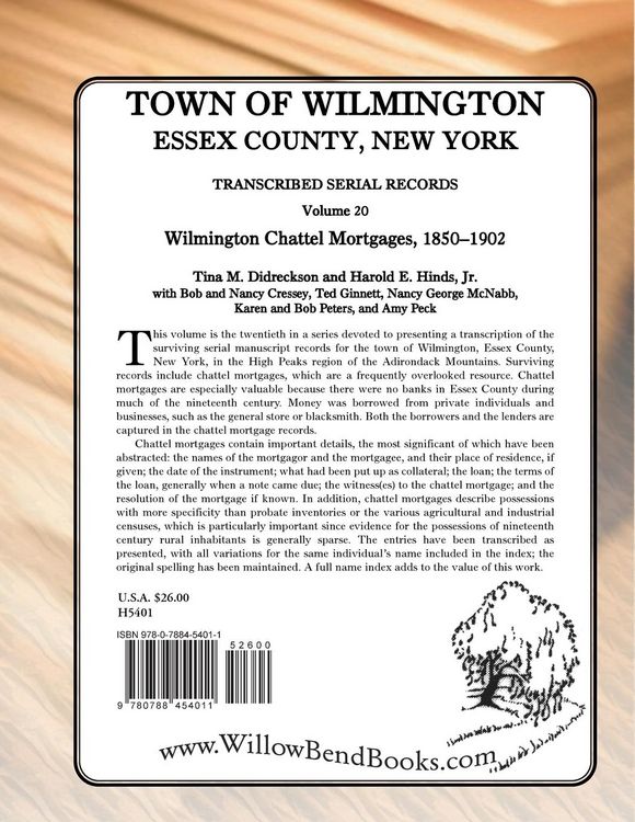 Produktbild: Town of Wilmington, Essex County, New York Transcribed Serial Records, Volume 20