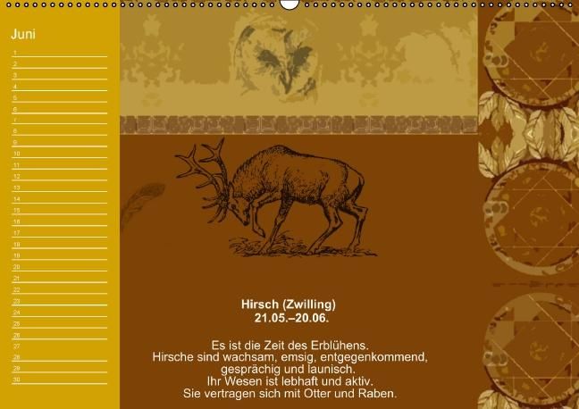 Produktbild: Indianisches Horoskop / Geburtstagskalender (Wandkalender immerw&auml;hrend DIN A2 quer)