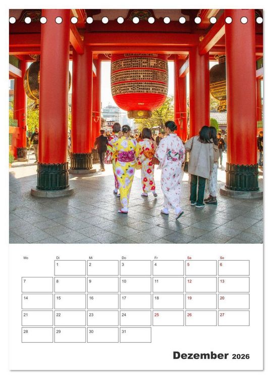 Produktbild: Eine Rundreise - Japan (Tischkalender 2026 DIN A5 hoch), CALVENDO Monatskalender