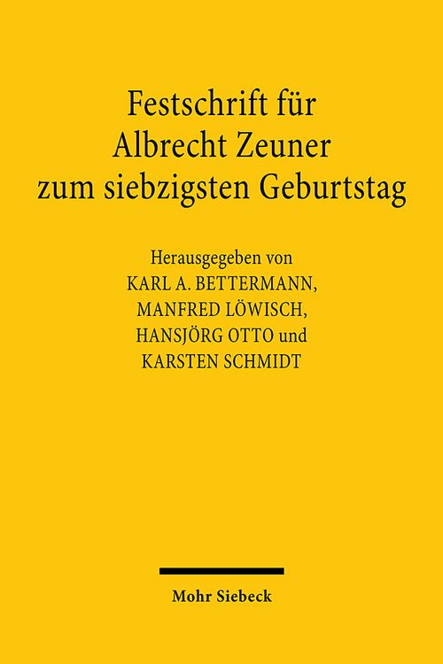 Produktbild: Festschrift f&uuml;r Albrecht Zeuner zum siebzigsten Geburtstag