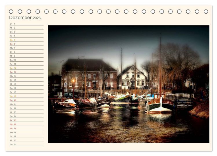 Produktbild: Ostfriesland - Museumshafen Carolinensiel (Tischkalender 2026 DIN A5 quer), CALVENDO Monatskalender