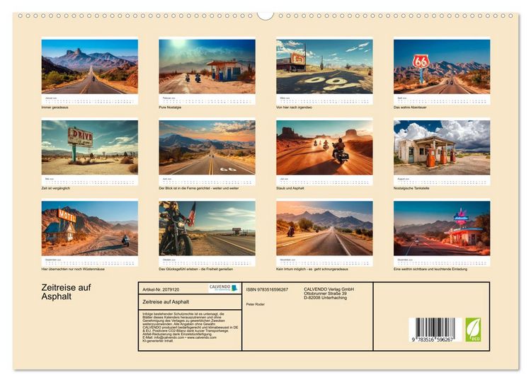 Produktbild: Zeitreise auf Asphalt (hochwertiger Premium Wandkalender 2026 DIN A2 quer), Kunstdruck in Hochglanz