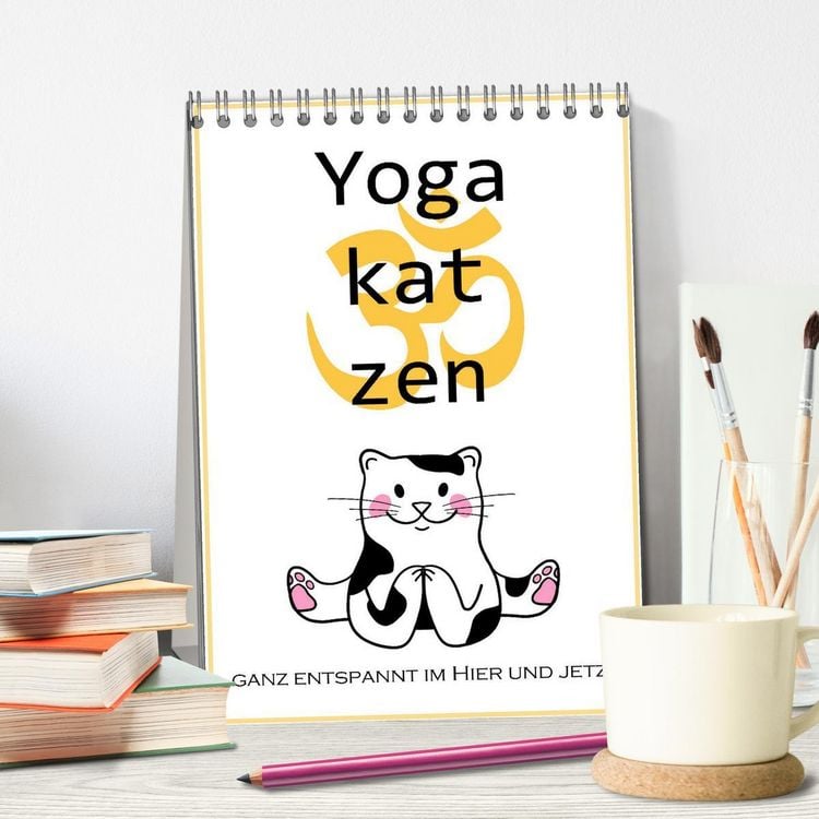 Produktbild: Yogakatzen - ganz entspannt im Hier und Jetzt (Tischkalender 2026 DIN A5 hoch), CALVENDO Monatskalender