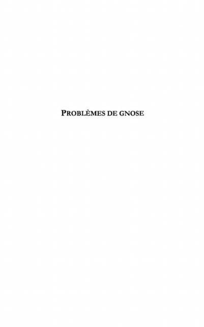 Produktbild: Problemes de gnose