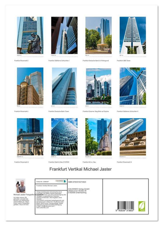 Produktbild: Frankfurt Vertikal Michael Jaster (Wandkalender 2026 DIN A3 hoch), CALVENDO Monatskalender