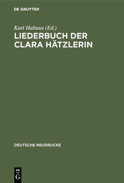 Produktbild: Liederbuch der Clara H&auml;tzlerin