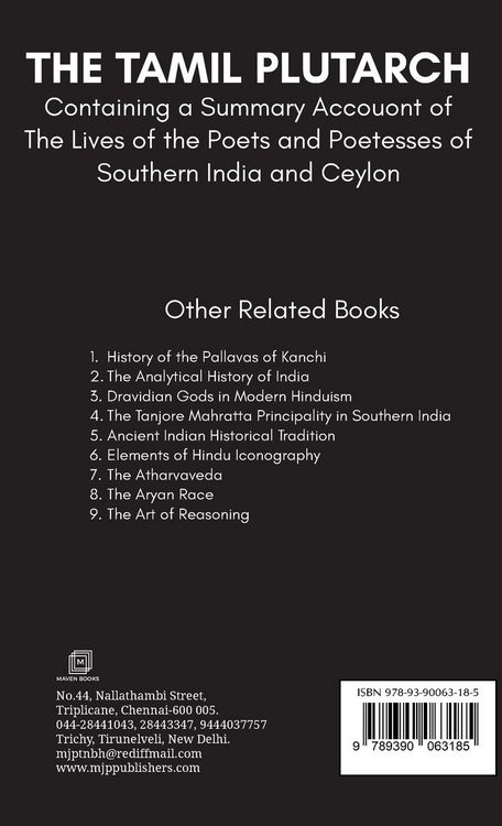 Produktbild: THE TAMIL PLUTARCH Containing a Summary Accouont of The Lives of the Poets and Poetesses of Southern India and Ceylon
