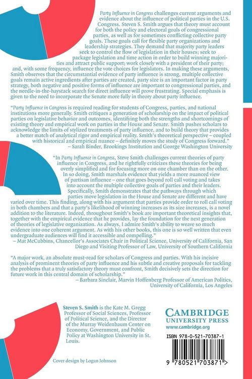 Produktbild: Party Influence in Congress
