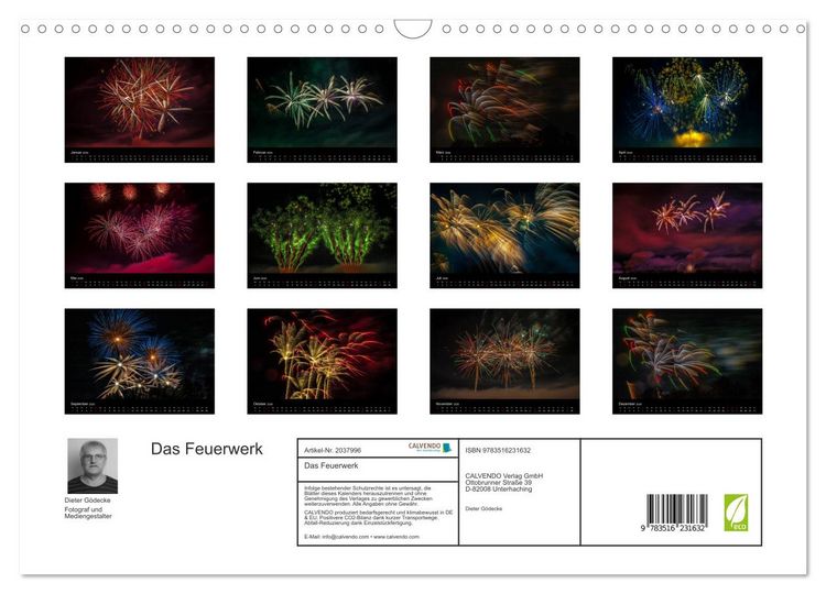 Produktbild: Das Feuerwerk (Wandkalender 2026 DIN A3 quer), CALVENDO Monatskalender