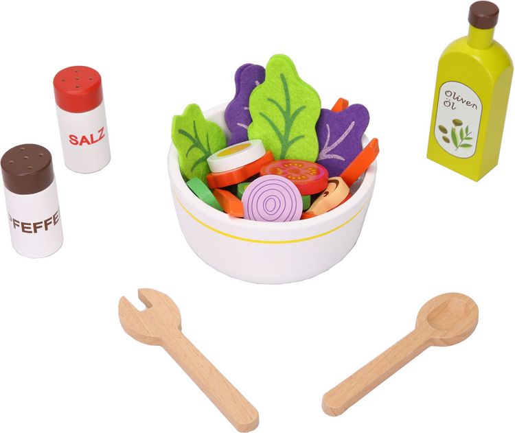 Produktbild: Spielmaus K&uuml;che Salat-Set aus Holz, 30 Teile
