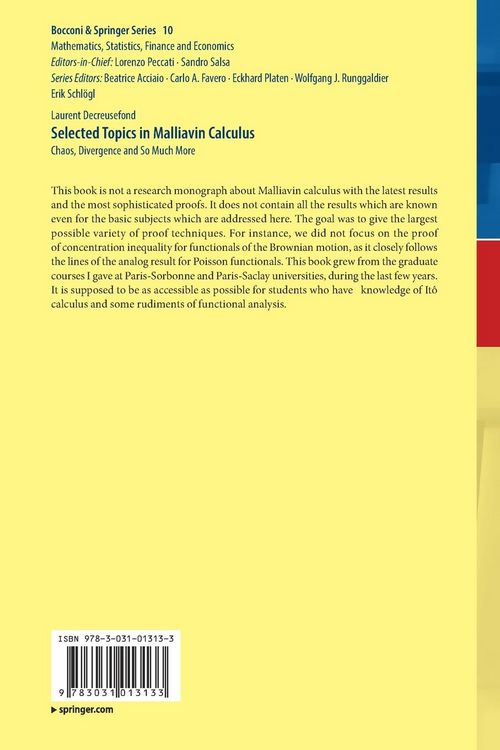 Produktbild: Selected Topics in Malliavin Calculus