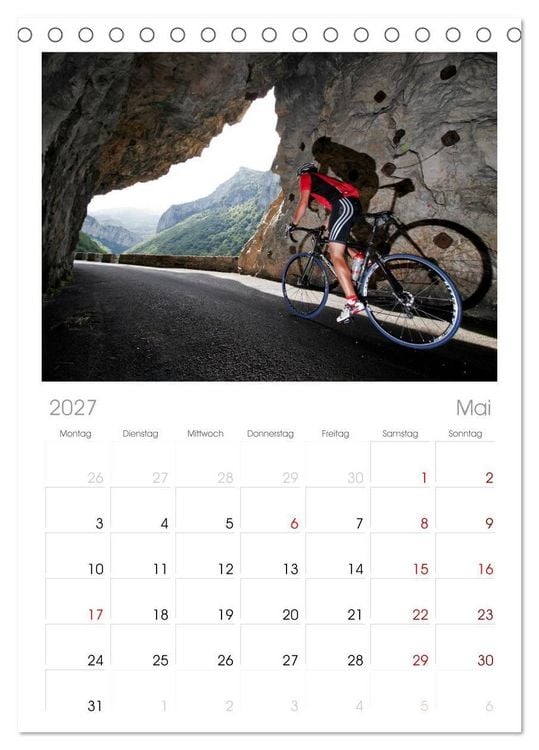 Produktbild: Tischplaner 2027 - Alpenp&auml;sse auf dem Rennrad "Himmlische Serpentinen" (A5 Tischkalender zum Aufstellen) CALVENDO