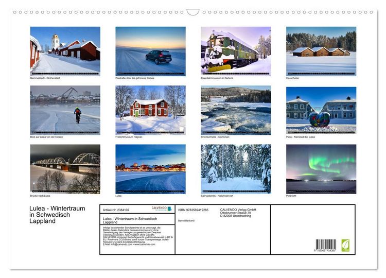 Produktbild: Lulea - Wintertraum in Schwedisch Lappland (Wandkalender 2027 DIN A2 quer), CALVENDO Monatskalender