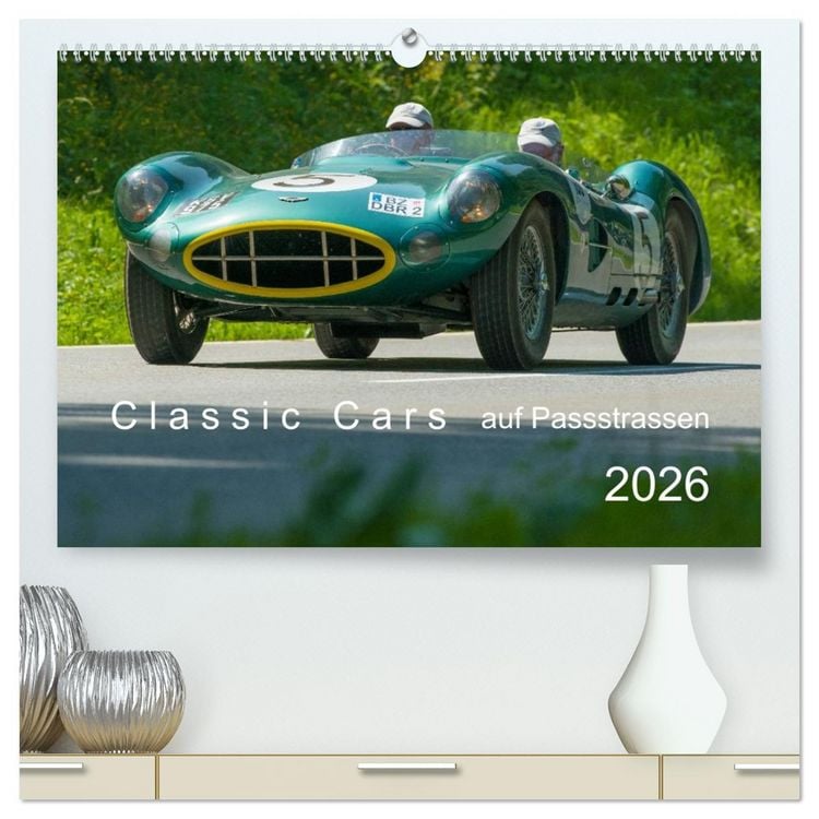 Produktbild: Classic Cars auf Passstrassen 2026 (hochwertiger Premium Wandkalender 2026 DIN A2 quer), Kunstdruck in Hochglanz