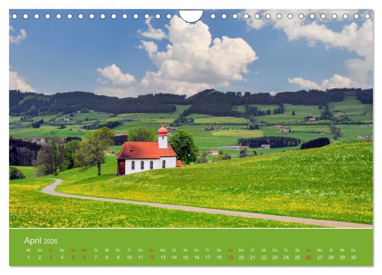 Produktbild: Wo das Allg&auml;u am sch&ouml;nsten ist (Wandkalender 2026 DIN A4 quer), CALVENDO Monatskalender
