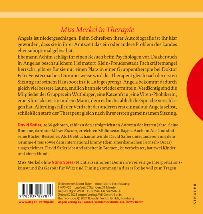 Produktbild: Miss Merkel: Mord in der Therapie