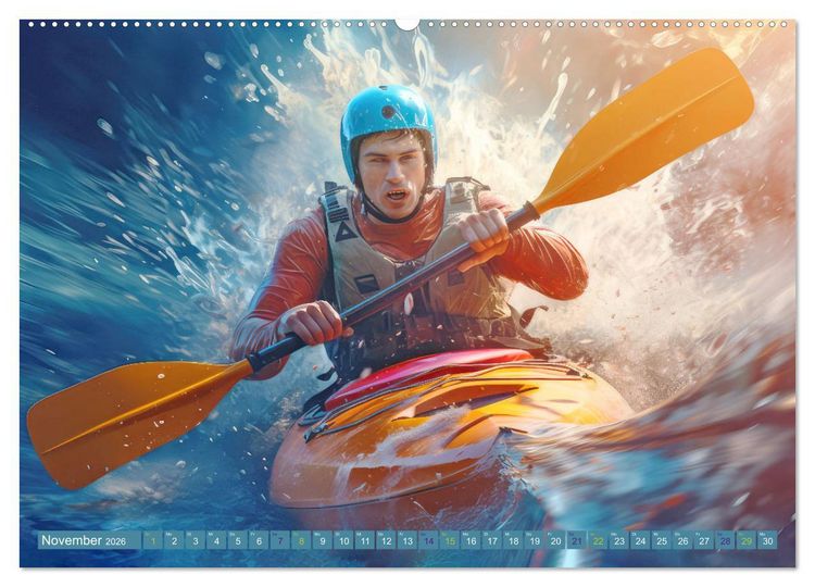 Produktbild: Kayak Wildwasser Sport (hochwertiger Premium Wandkalender 2026 DIN A2 quer), Kunstdruck in Hochglanz