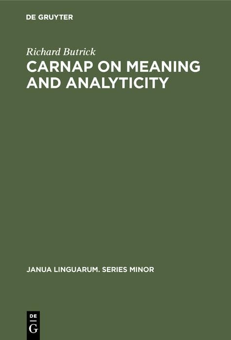 Produktbild: Carnap on meaning and analyticity