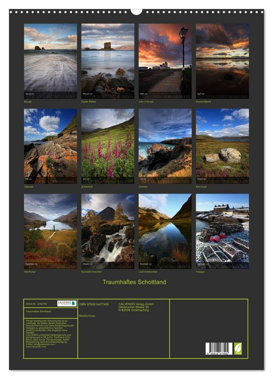 Produktbild: Traumhaftes Schottland (Wandkalender 2026 DIN A2 hoch), CALVENDO Monatskalender