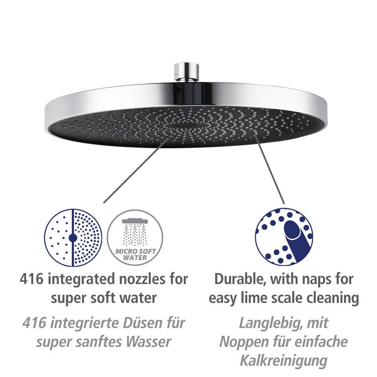 Produktbild: Duschsystem Mod. Softwater Chrom, einfacher Anschluss an bestehende Armatur oder Wandanschlussbogen