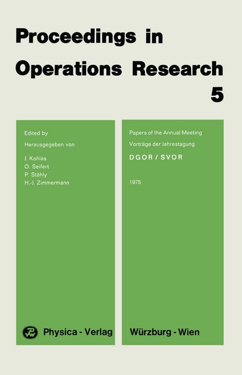 Produktbild: Proceedings in Operations Research 5