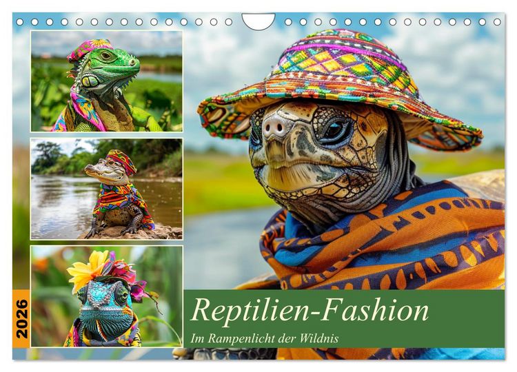 Produktbild: Reptilien-Fashion. Im Rampenlicht der Wildnis (Wandkalender 2026 DIN A4 quer), CALVENDO Monatskalender