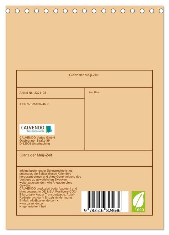 Produktbild: Glanz der Meiji-Zeit (Tischkalender 2027 DIN A5 hoch), CALVENDO Monatskalender