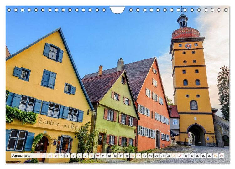 Produktbild: Dinkelsb&uuml;hl - Zw&ouml;lf Momente in der Altstadt (Wandkalender 2027 DIN A4 quer), CALVENDO Monatskalender