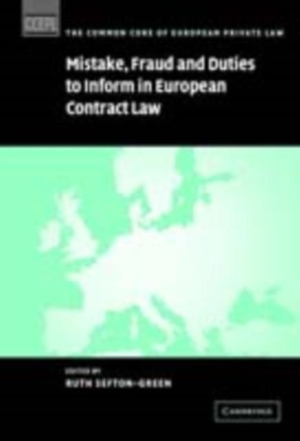 Produktbild: Mistake, Fraud and Duties to Inform in European Contract Law