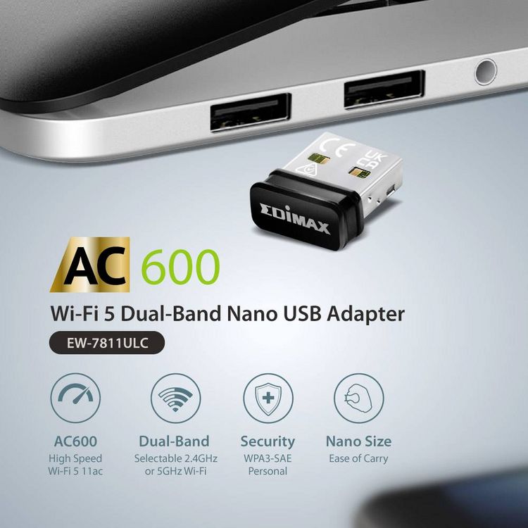 Produktbild: EDIMAX EW-7811ULC WLAN Adapter USB-A (USB 2.0)