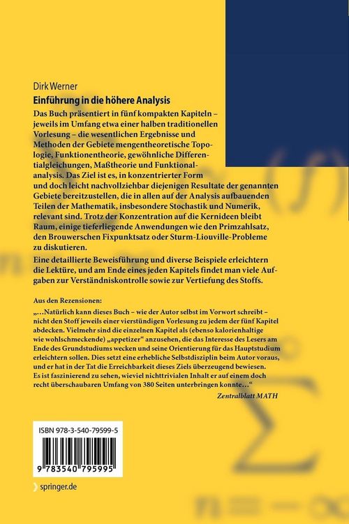 Produktbild: Einf&uuml;hrung in die h&ouml;here Analysis
