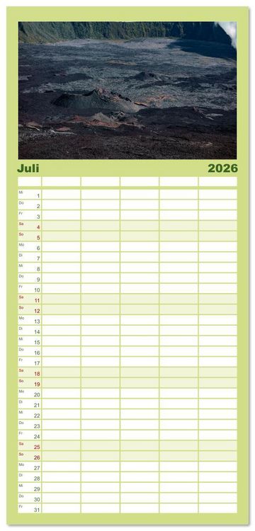 Produktbild: Familienplaner 2026 - &Icirc;le de la R&eacute;union - Das franz&ouml;sische Paradies im Indischen Ozean mit 5 Spalten (Wandkalender, 21 x 45 cm) CALVENDO