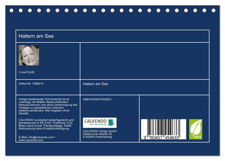 Produktbild: Haltern am See (Tischkalender 2026 DIN A5 quer), CALVENDO Monatskalender
