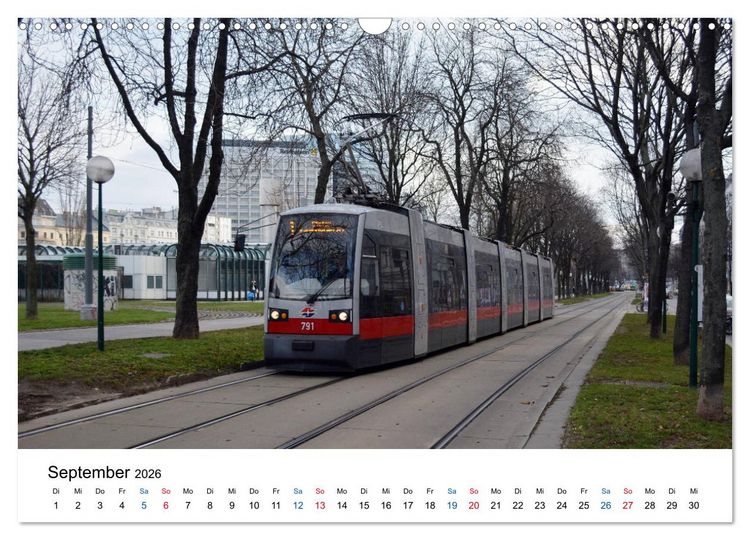 Produktbild: Mit der Bim durch Wien - Die Wiener Stra&szlig;enbahn (Wandkalender 2026 DIN A3 quer), CALVENDO Monatskalender