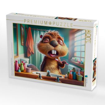 Produktbild: CALVENDO Puzzle Z&auml;hneputzen im Halbschlaf: Ein Morgenritual in Trance | 1000 Teile Lege-Gr&ouml;&szlig;e 64x48cm Foto-Puzzle f&uuml;r gl&uuml;ckliche Stunden