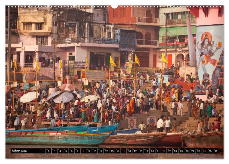 Produktbild: Indien - Varanasi (hochwertiger Premium Wandkalender 2026 DIN A2 quer), Kunstdruck in Hochglanz