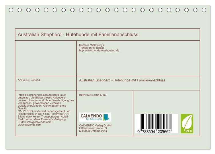 Produktbild: Australian Shepherd - H&uuml;tehunde mit Familienanschluss (Tischkalender 2027 DIN A5 quer), CALVENDO Monatskalender