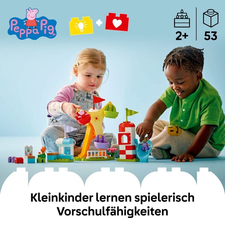 Produktbild: LEGO DUPLO Peppa Wutz Jahrmarkt, Montessori Spielzeug f&uuml;r Kinder 10453