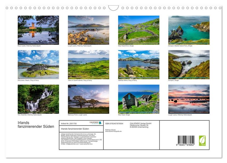 Produktbild: Irlands fanzinierender S&uuml;den (Wandkalender 2026 DIN A3 quer), CALVENDO Monatskalender
