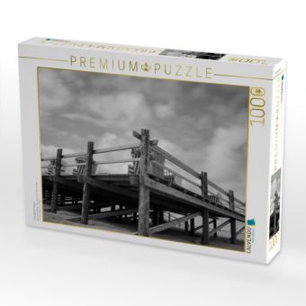 Produktbild: CALVENDO Puzzle Strandkorb-Podest | 1000 Teile Lege-Gr&ouml;&szlig;e 64x48cm Foto-Puzzle f&uuml;r gl&uuml;ckliche Stunden