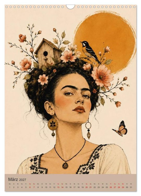 Produktbild: Boho Frauen Kunstkalender - 12 Vintage Kunstportr&auml;ts (Wandkalender 2027 DIN A3 hoch), CALVENDO Monatskalender